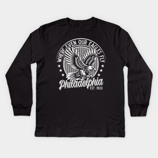 Philadelphia: where even our Eagles fly. v3 Kids Long Sleeve T-Shirt